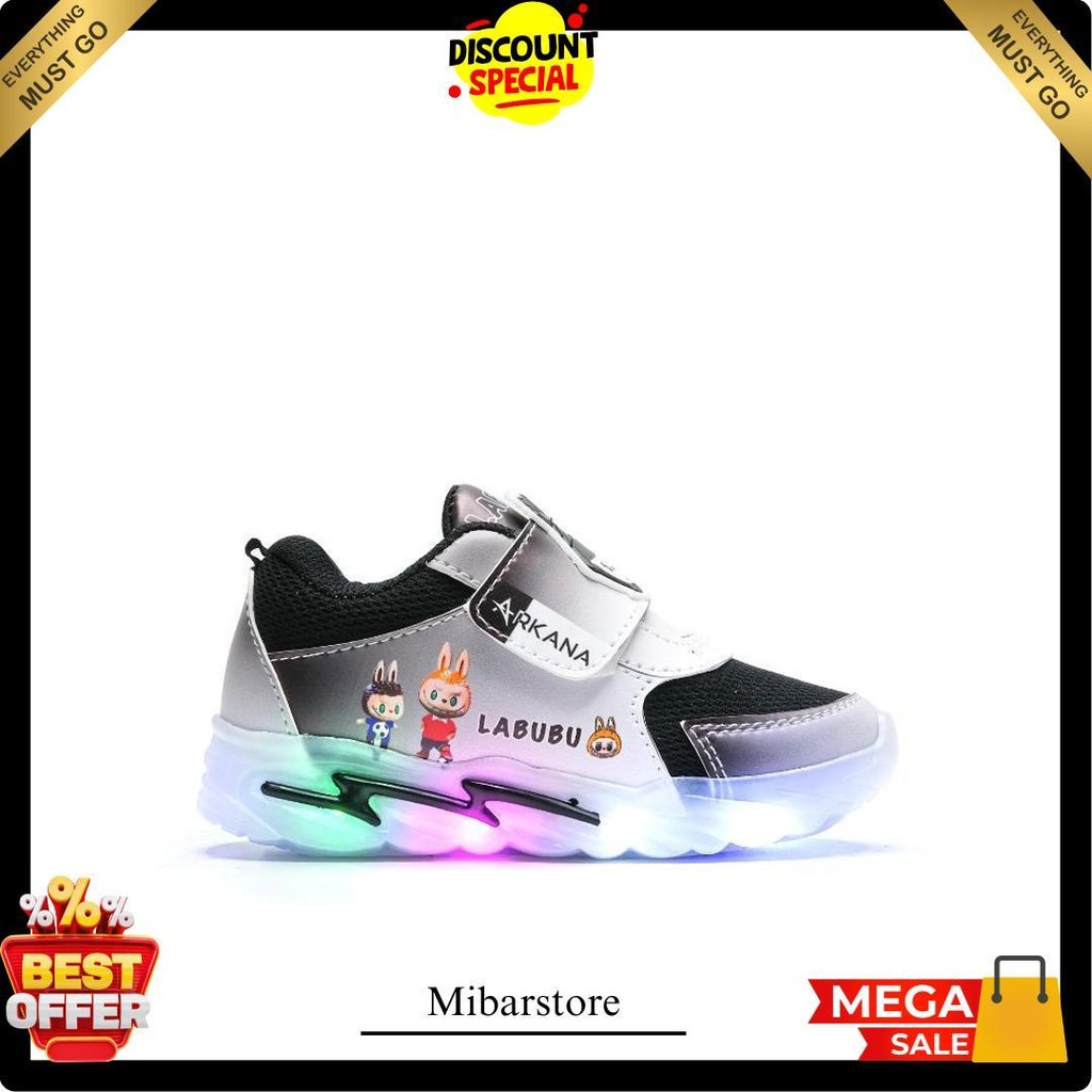New Arkana - Sepatu Led Anak Laki-Laki Sepatu Sneaker Led Dengan Karakter Labubuu 1-6 Tahun Cod