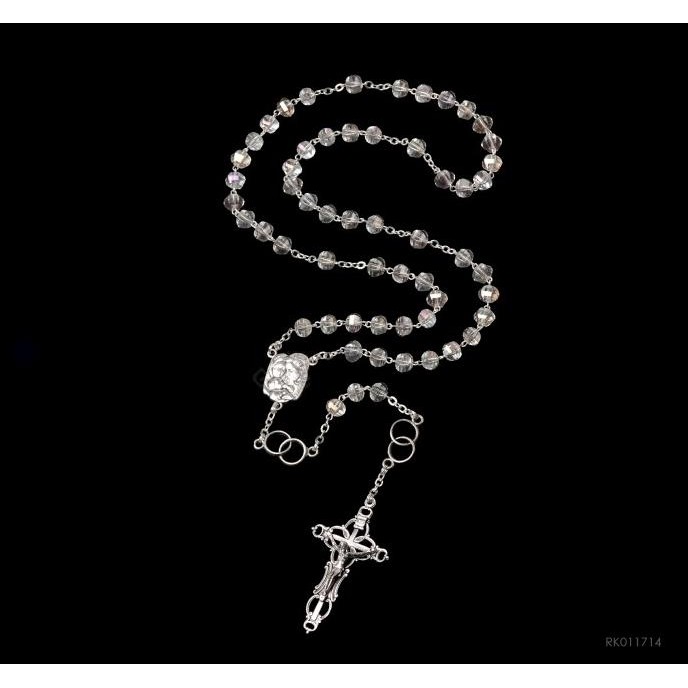 """] Rosario Wedding Crystal Latern 2 Ring 8mm Rohani Katolik