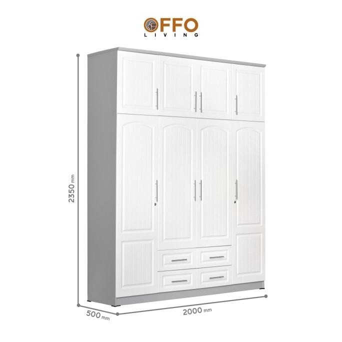 Grosir Offo Living - Lemari Pakaian Lpxd 4 Pintu White