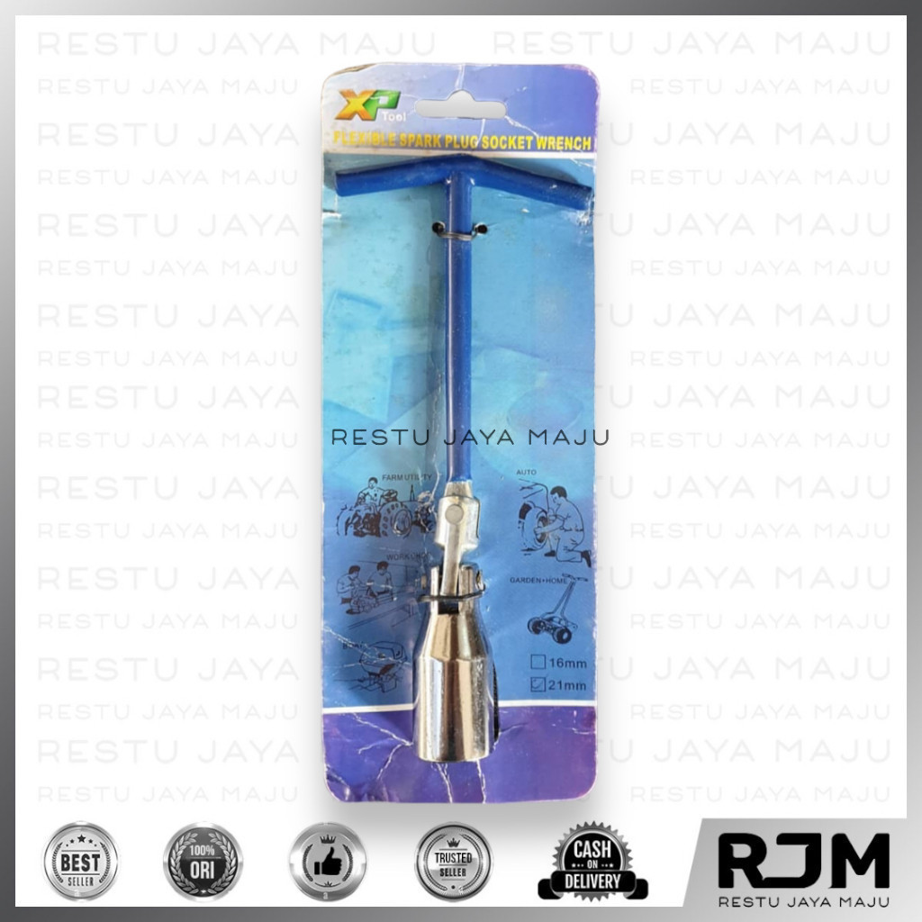 XP TOOL Kunci Busi 16 21mm Sok Flexible Spark Plug Socket Wrench Motor rj