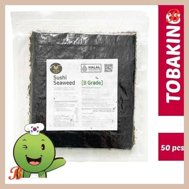 

| RMP | MANJUN NORI 50 LEMBAR SEAWEED RUMPUT LAUT SUSHI GIMBAP KOREAN YAKI SUS