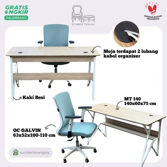 Meja Gaming Meja Komputer Meja Laptop Meja Kerja Kantor Meja Belajar 140 Cm Meja Kaki Besi Kursi Ker
