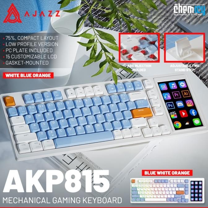 Ajazz Akp815 / Akp-815 75% Low Profile Mechanical Gaming Keyboard New Stok