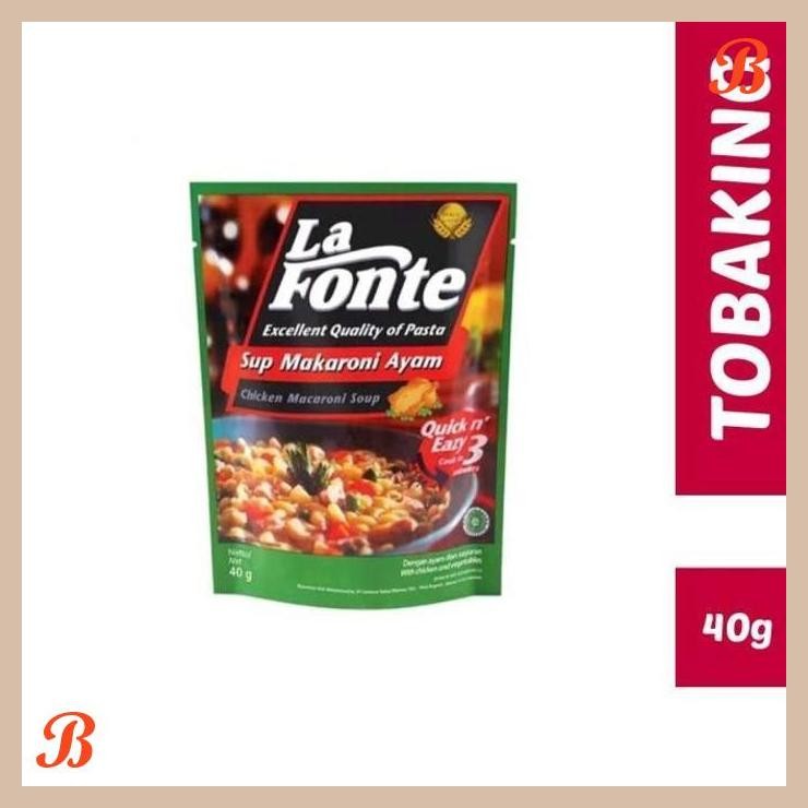 

| RMP | LA FONTE SUP MACARONI AYAM CHICKEN SOUP 40GR