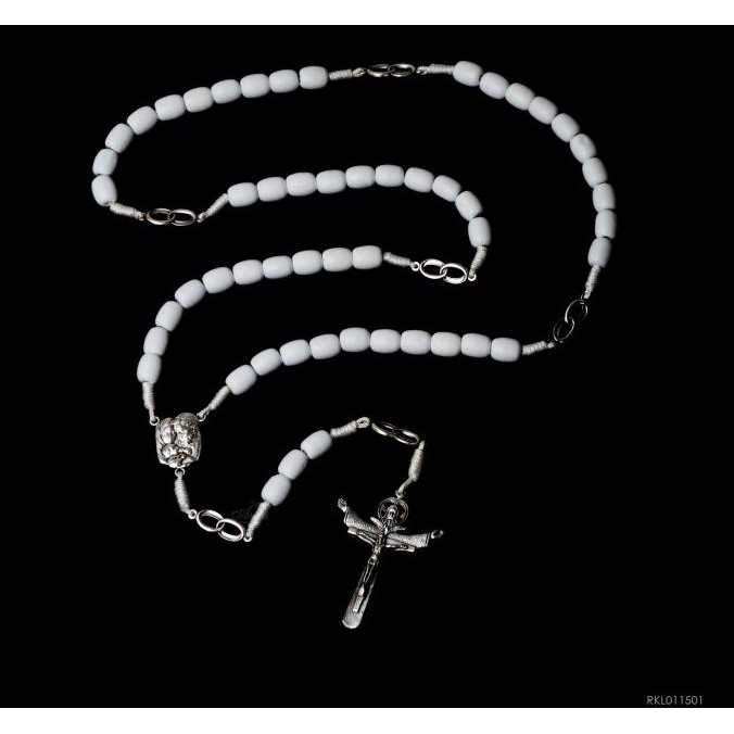 Kualitas terbaik] Rosario Wedding Kayu Bentuk Oval 2 Ring Rohani Katolik