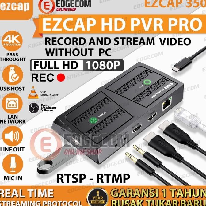 Ezcap 350 Hd Pvr Pro Video Capture Streaming Hdmi Support Rtsp Rtms New Stok