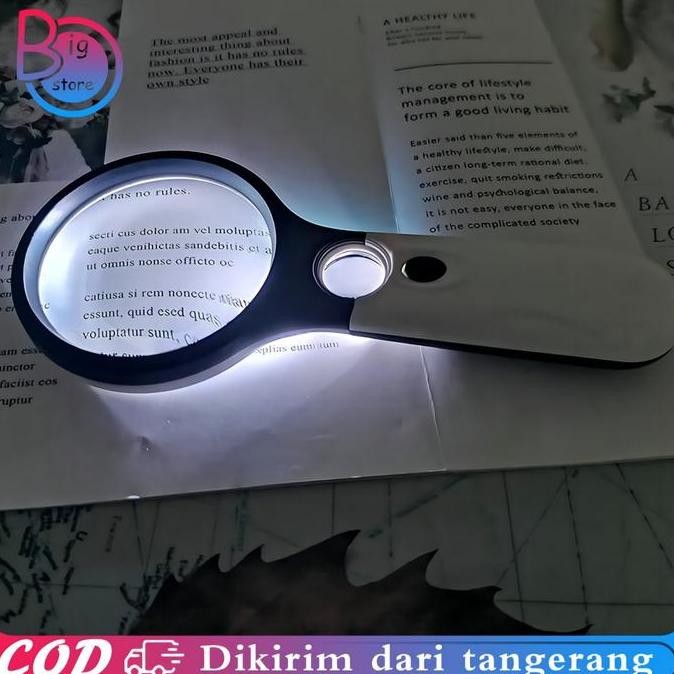 

Diskon!! 2 In1 Lampu Kaca Pembesar Led Membaca Magnifying Glass Dengan Lampu