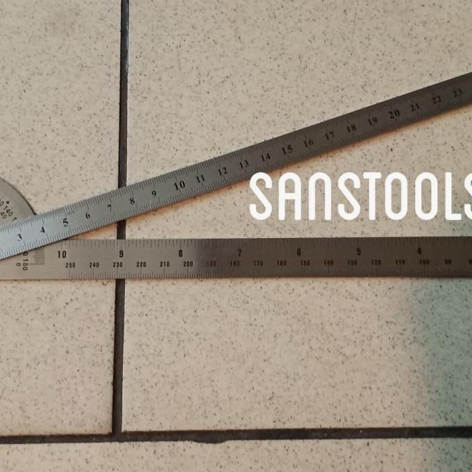 

Promo!! Mistar Penggaris Busur Derajat Protractor 12" Panjang 30Cm 300Mm