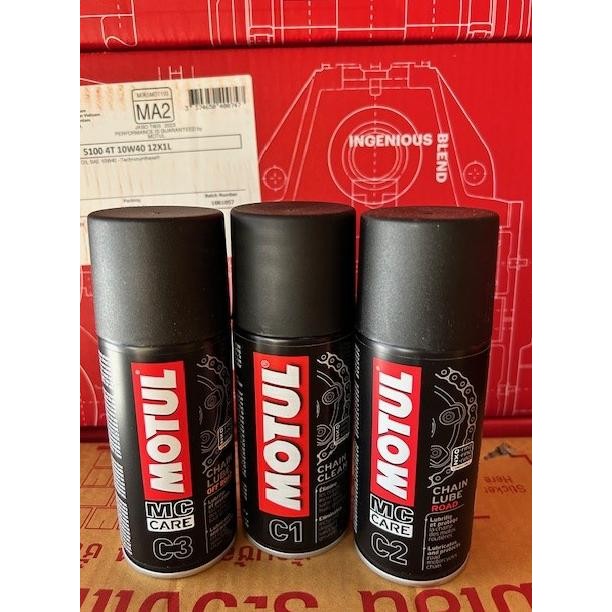 TERLARIS - Motul Chain Clean  C1 dan Chain Lube C2 dan C3 pelumas rantai