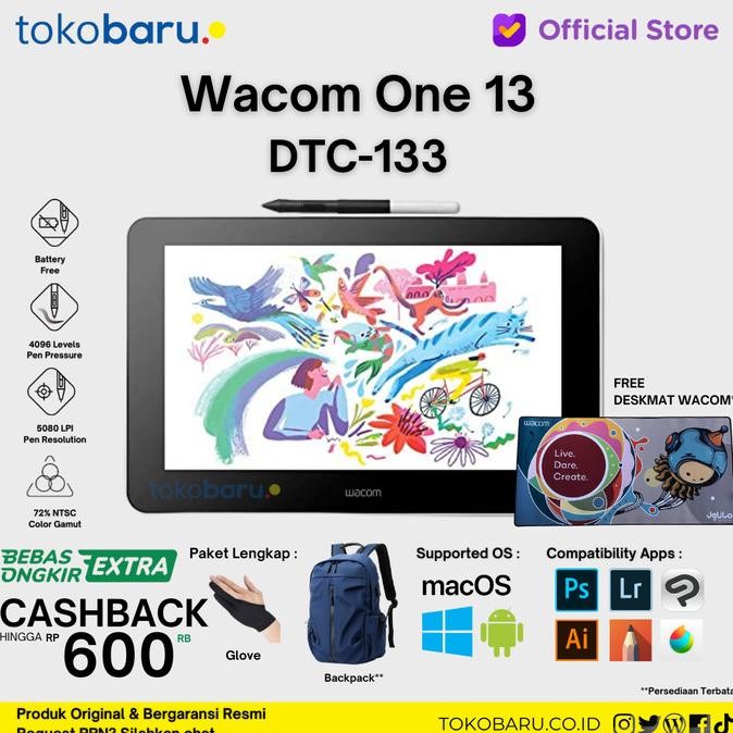Wacom Cintiq One Display 13 Full Hd - Dtc 133 (Wacom Cintiq Ceres) New Stok