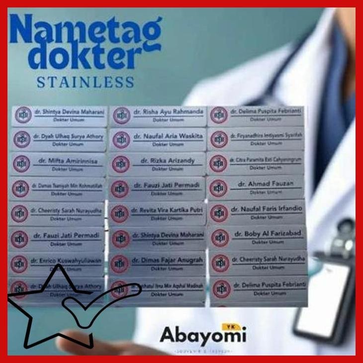 [SWM] Name tag papan nama dada dokter IDI stainless