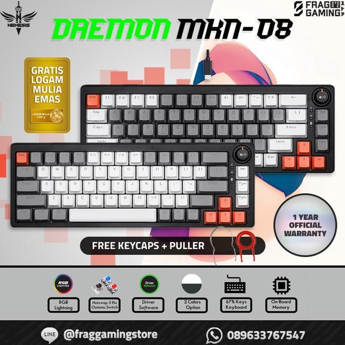 TERBARU - NYK MKN08 Keyboard Mechanical NYK Nemesis DAEMON MKN-08 MKN 08