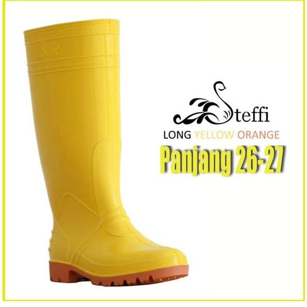 Steffi Boots Karet Kuning 40-44 Dewasa / Sepatu Karet Tahan Air / Proyek / Kebun New Stok