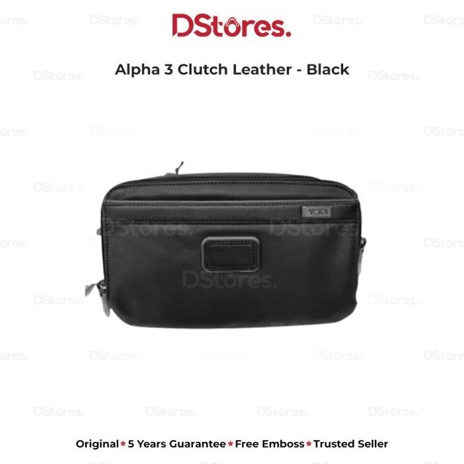 Murah Tumi Alpha 3 Clutch Leather - Black