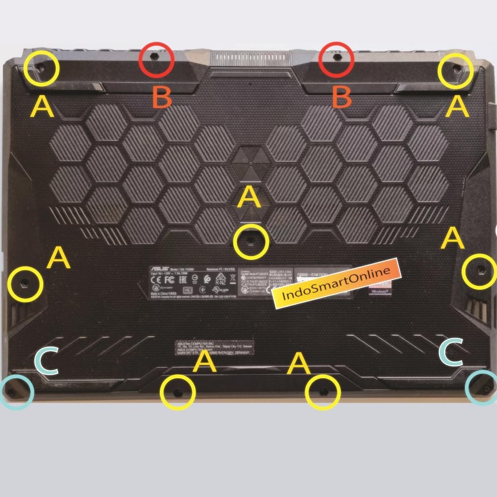 Baut Panjang Asus Tuf A15 Fa506I Fa506 Fa506Q Fa506N Sekrup Casing Laptop Mur Case Bawah