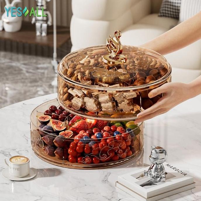 Murah YESALL Toples Lebaran Bulat - Toples Aesthetic / Candy Box / Kotak Permen / Toples Kue Kering 