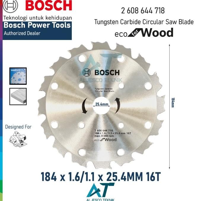 BOSCH MATA GERGAJI KAYU 7 INCH 16T TIPIS TANDUK ECO CIRCULAR SAW BLADE