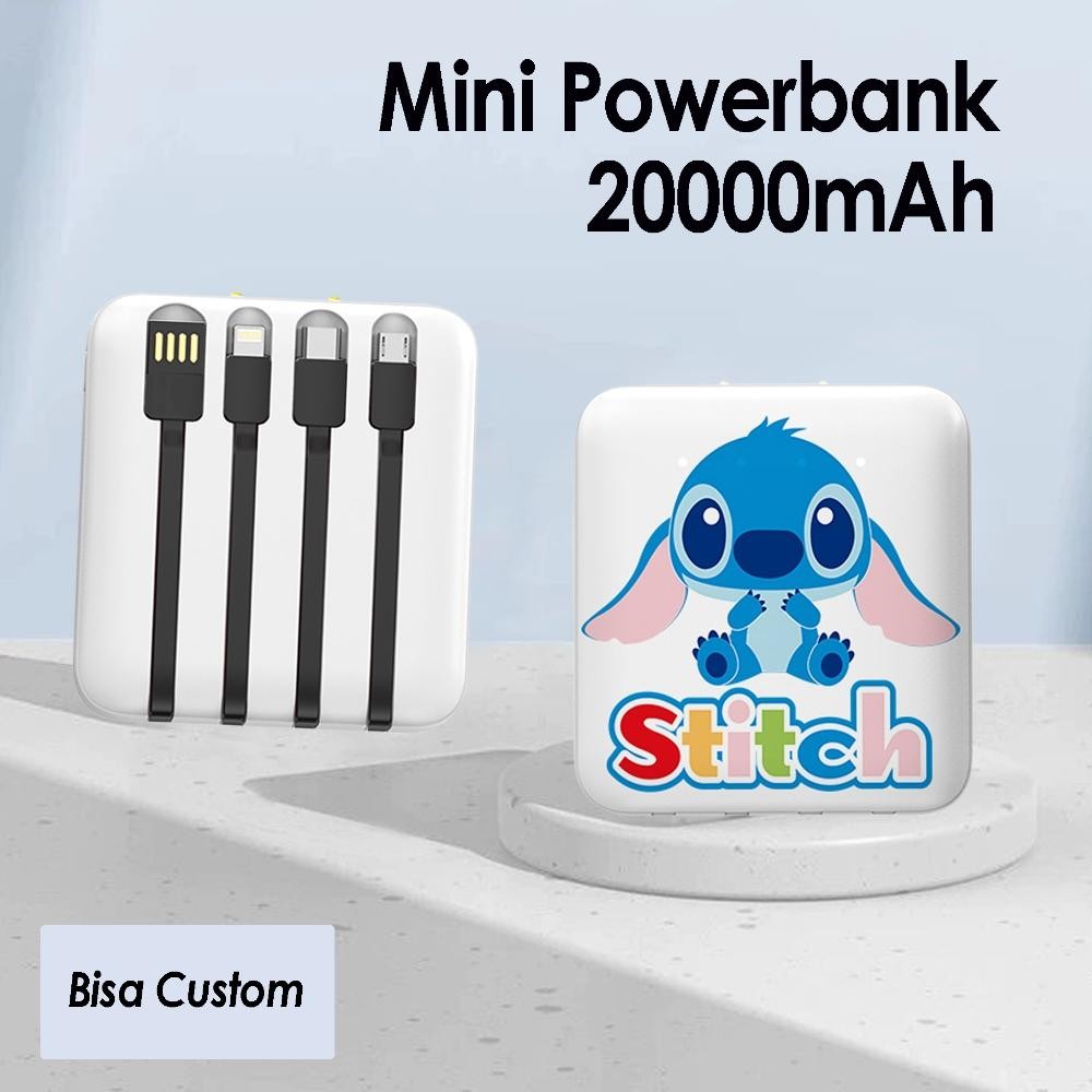 BISA COD MIPOW powerbank karakter powerbank custom Portable Mini size Powerbank 20000MAh dengan 4 Us