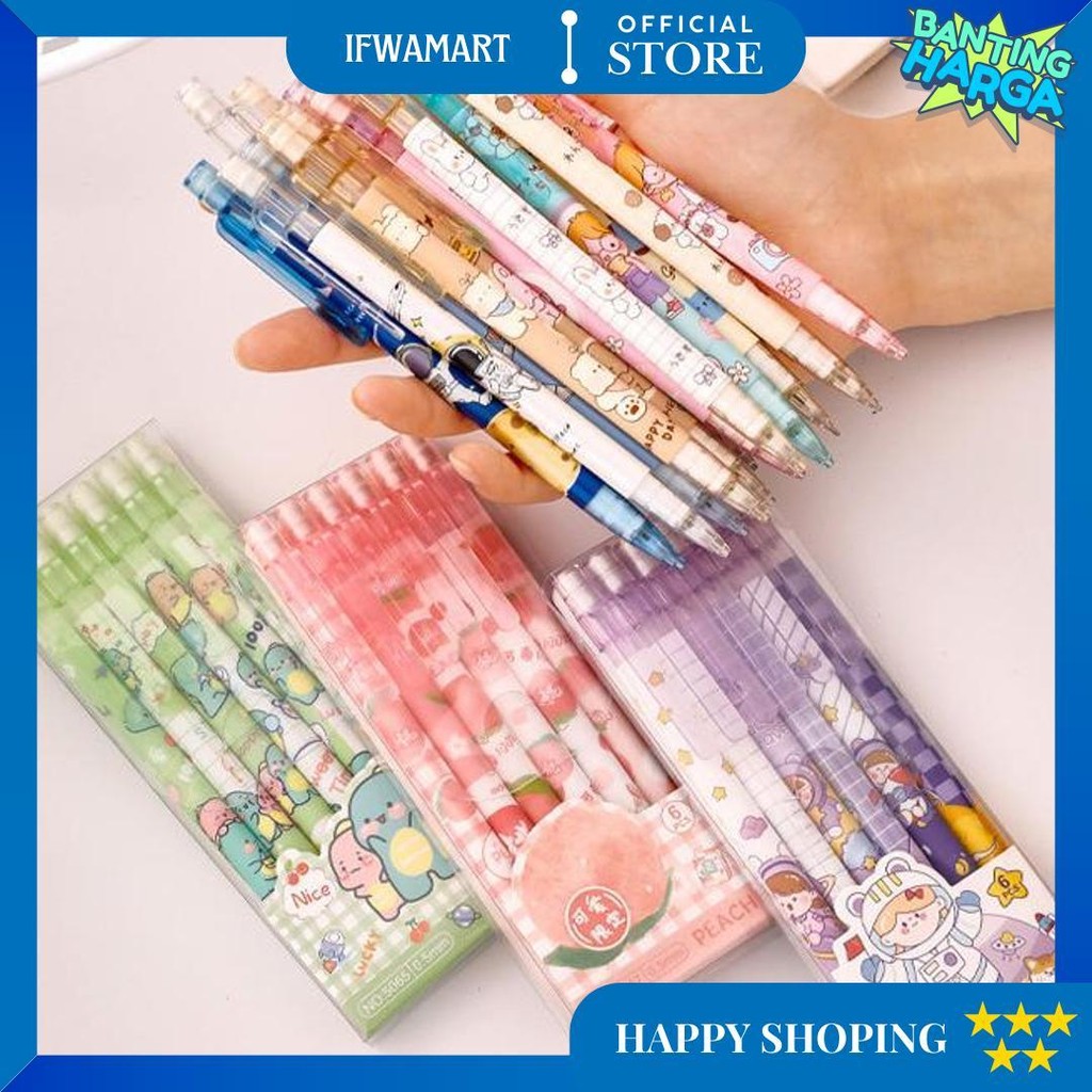 

1 Set 6Pcs Pensil Mekanik 0.5 Mm Dan Penghapus Gambar Kartun Lucu / Pensil Mekanik Karakter Kartun D Cod