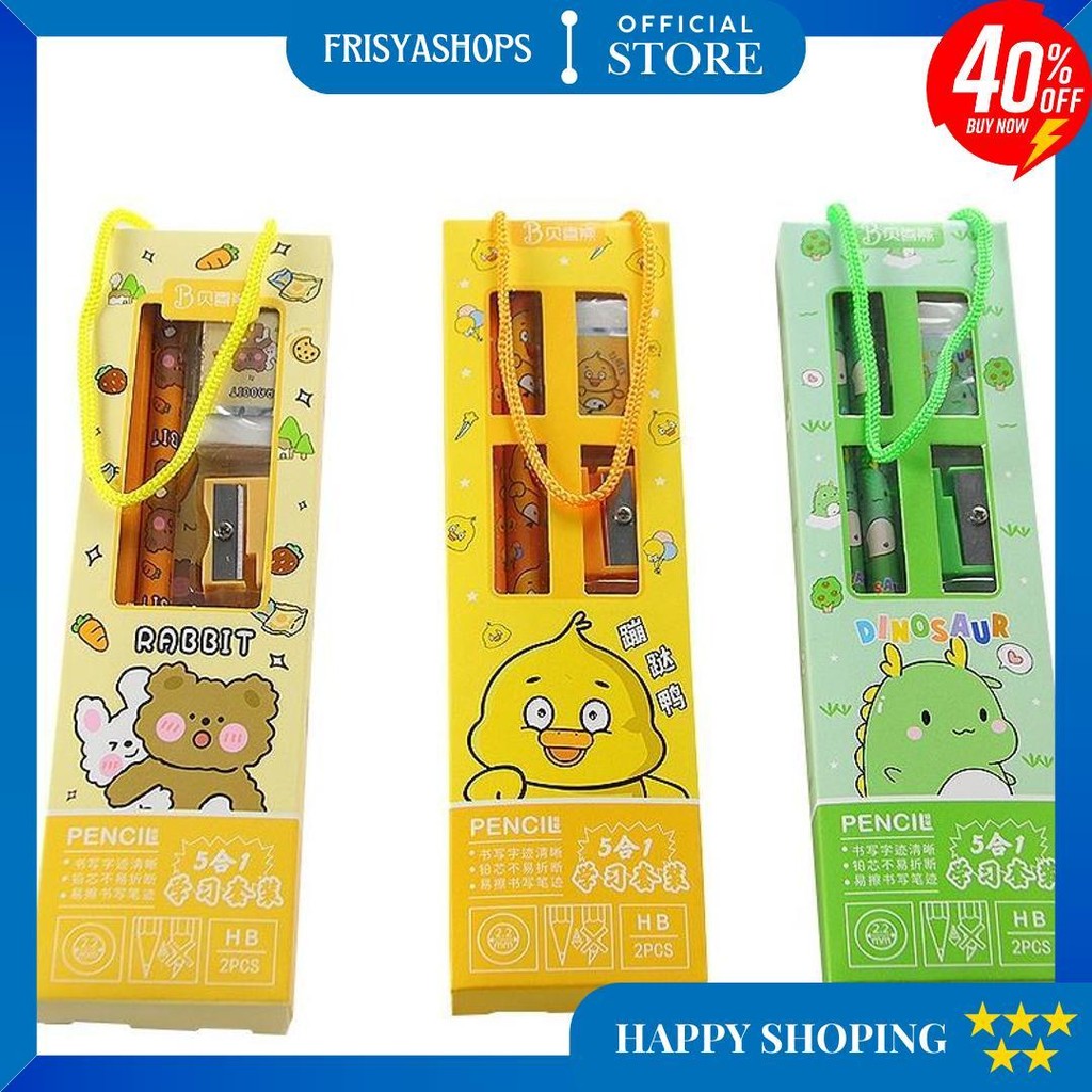 

Set Alat Tulis Anak Isi 5 Pcs Lengkap, Kids Stationery Set, Alat Tulis Sekolah Motif Karakter Lucu D Promo Puncak