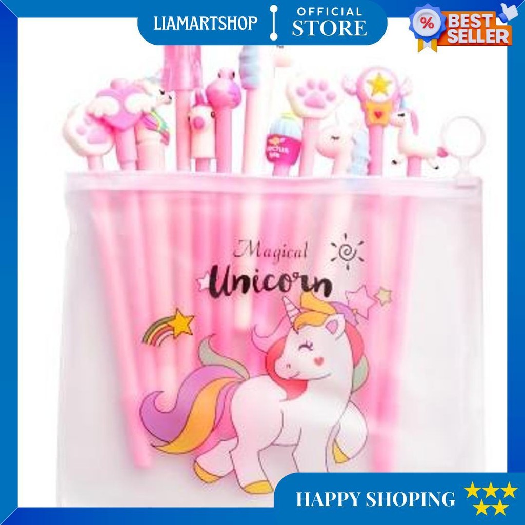 

Pulpen Gel Karakter Lucu Set Isi 20Pcs Pena Free Zipper Pouch Tempat Pensil Transparan Murah Stockami A15 D Promo 4.4