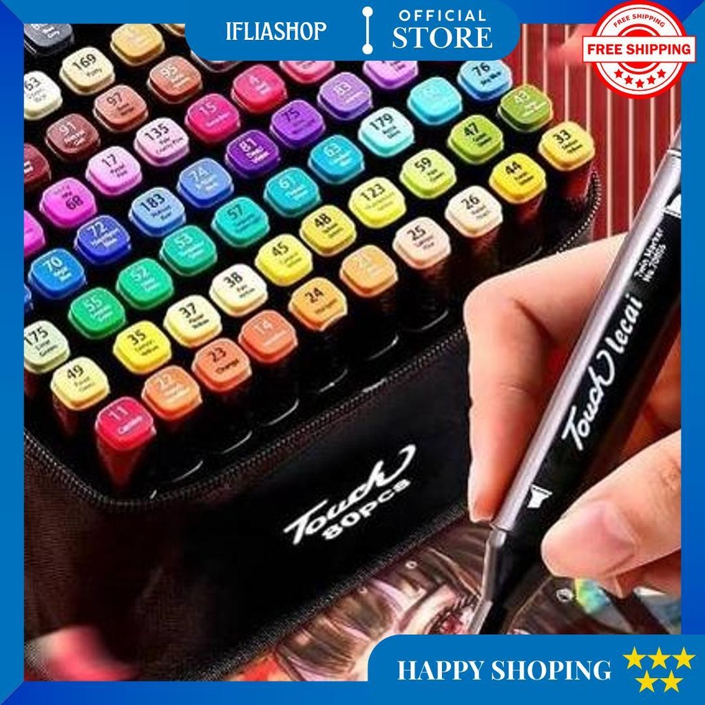 

Promo Toddi Spidol Warna Warni 1 Set Sketch Marker 2 Tip Touch Marker 48/60/80 Warna D Sale