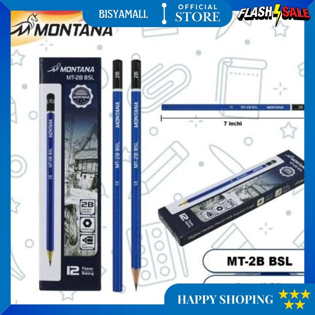 

Isi 12 Pcs Pensil 2B M2000 / Lapiz / Montana Computer Warna Murah D Best Seller