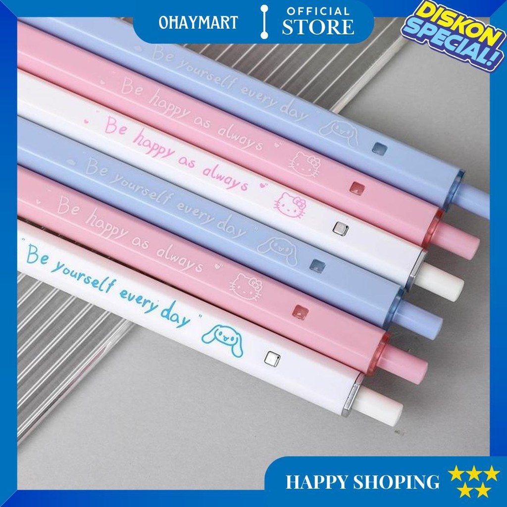 

0.5Mm Pena Sanrio Persegi Dengan Penampilan Tinggi Pena Gel Tekan Siswa Menulis Ujian Gaya Lucu Pena Hitam /Pulpen Sanrio 0.5 Hitam Gelpen Pena Lucu Pena Mekanis D Sale
