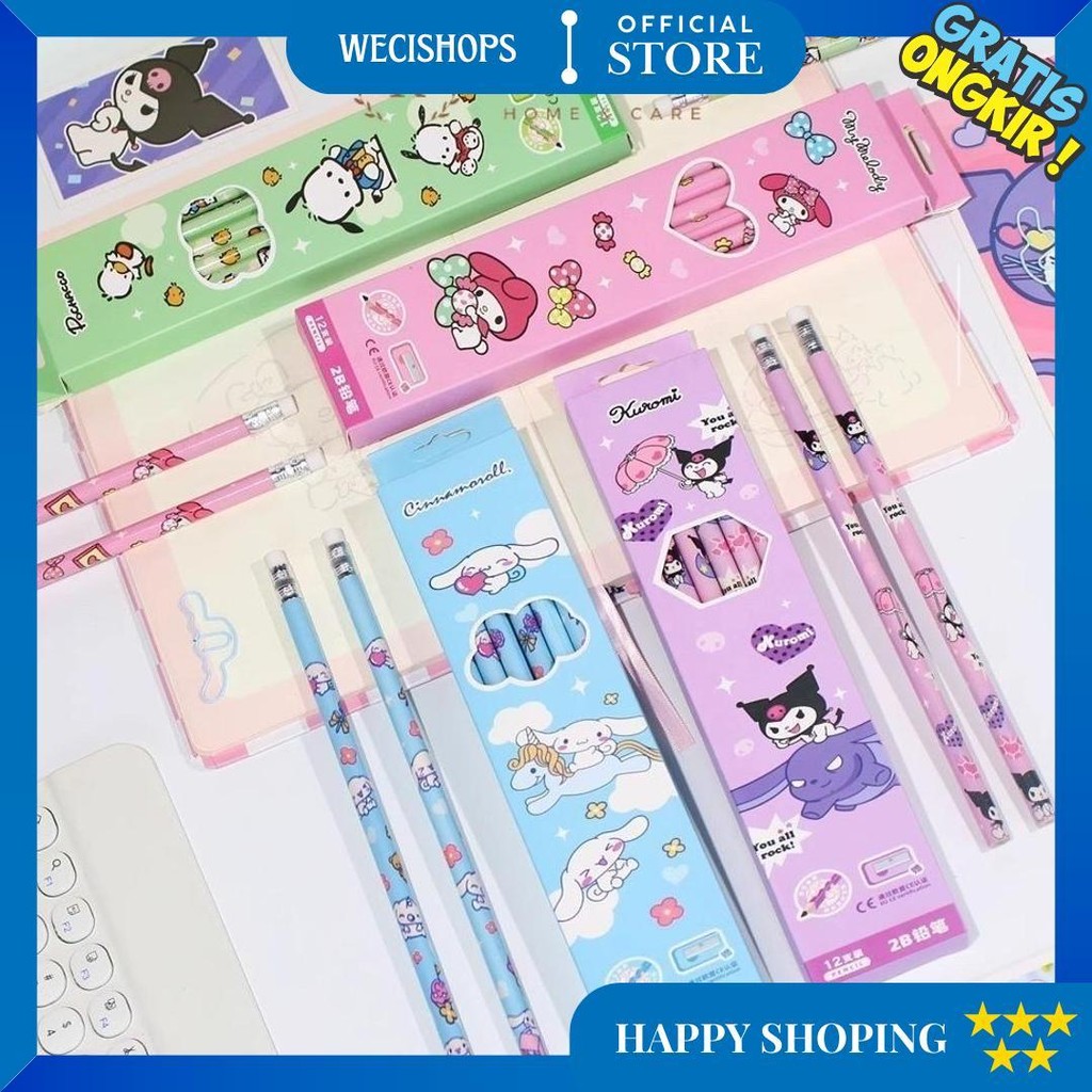 

(12 Pcs) Pensil 2B Hb Karakter / Pencil Kayu 2B Hb Fancy Kartun Lucu D Cod