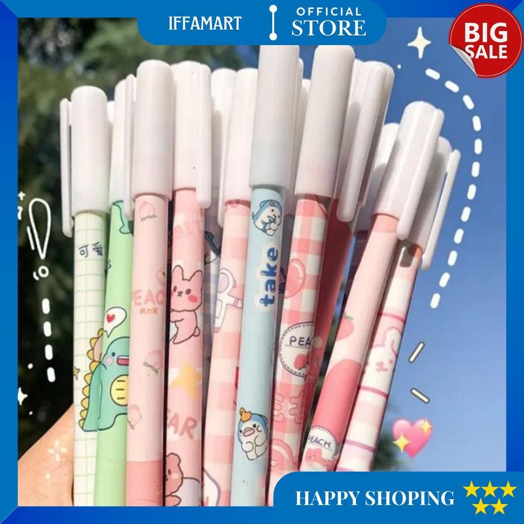 

12 Pcs Bolpen Gel Hapus Tinta Hitam D Terlaris