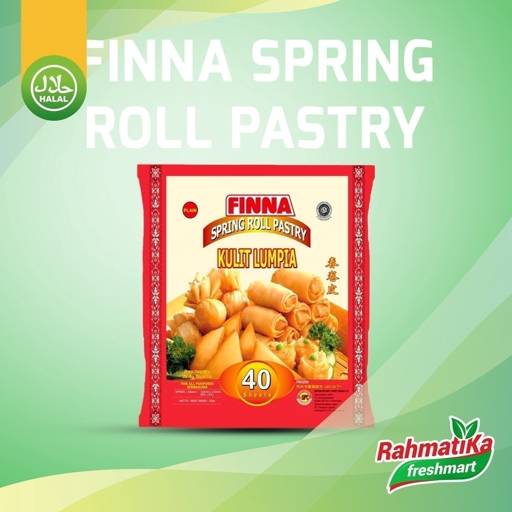 

Finna Spring Roll Pastry Kulit Lumpia Serbaguna 215mm 40 Sheet 550g