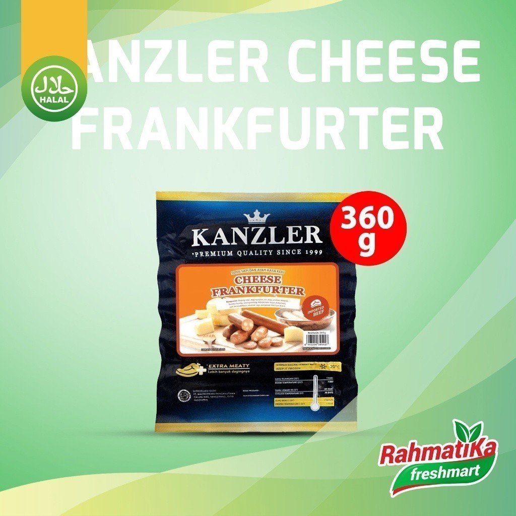 

Kanzler Sosis Sapi Ayam Keju / Cheese Frankfurter 360 gr