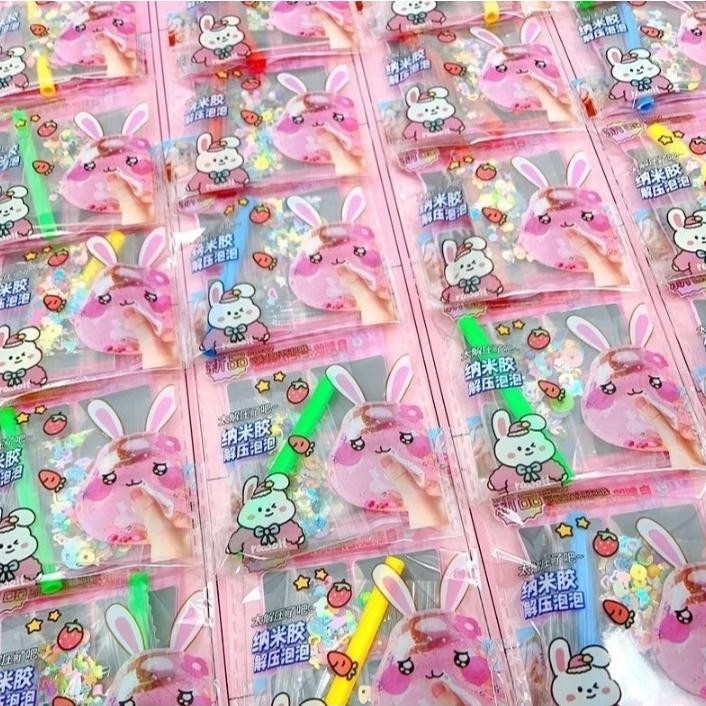 COD Grosir Isi 24Pcs Mainan Balon Tiup Nano Tape Lembaran Dengan Manin-Manik Glitter Viral