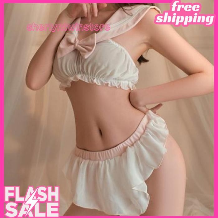 BAJU DINAS SEXY SEXY COSPLAY SERAGAM SEKOLAH JUMPSUIT  TRANSPARAN MINI ROK 1 BY SHERLYNTWINSTORE PRO