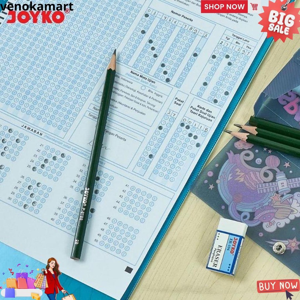

12 Pcs Pensil Joyko P-8126 / Pensil 2B Joyko D Terlaris