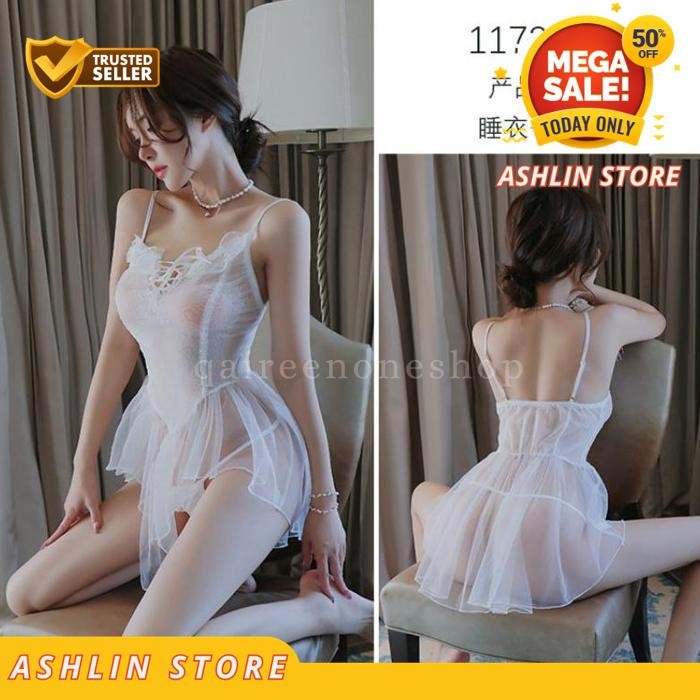 BAJU TIDUR HOT LINGERIE SEXY TRANSPARAN BAJU DINAS MINI DRESS F- FRESH 