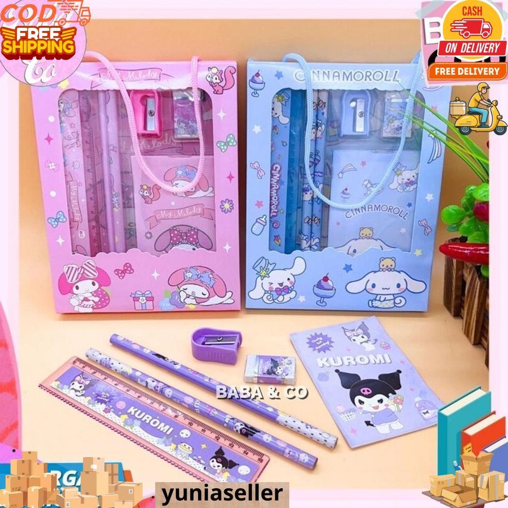 

Paket Alat Tulis Sanrio 5 In 1 Alat Tulis Lengkap Ximi Sanrio Pensil Penggaris Penghapus Sanrio Lucu Imut Hampers Kado Sanrio D Promo Puncak