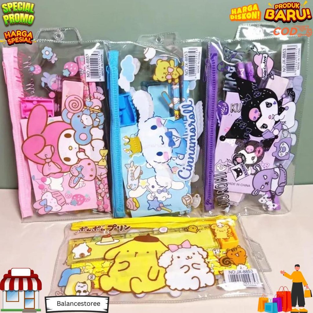 

Home025 7In1 Pensil Set /Tempat Pensil Karakter Lucu/ Paket Alat Tulis Motif Kuromi/Study Set Penghapus/Set Pensil Anak Perempuan D Promo 4.4