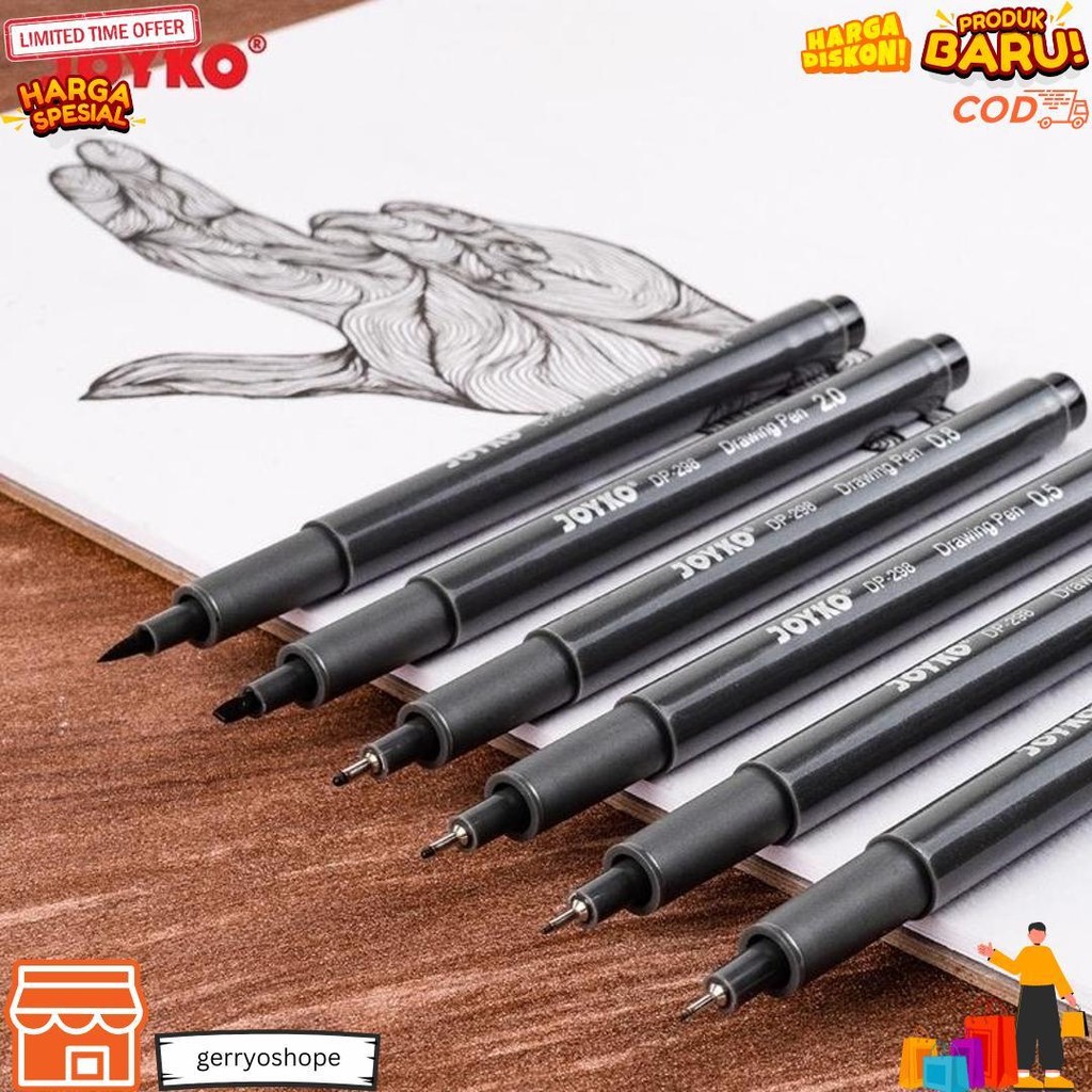 

Drawing Pen Pena Gambar Joyko Dp-298S 1 Set 6 Pcs D Terlaris
