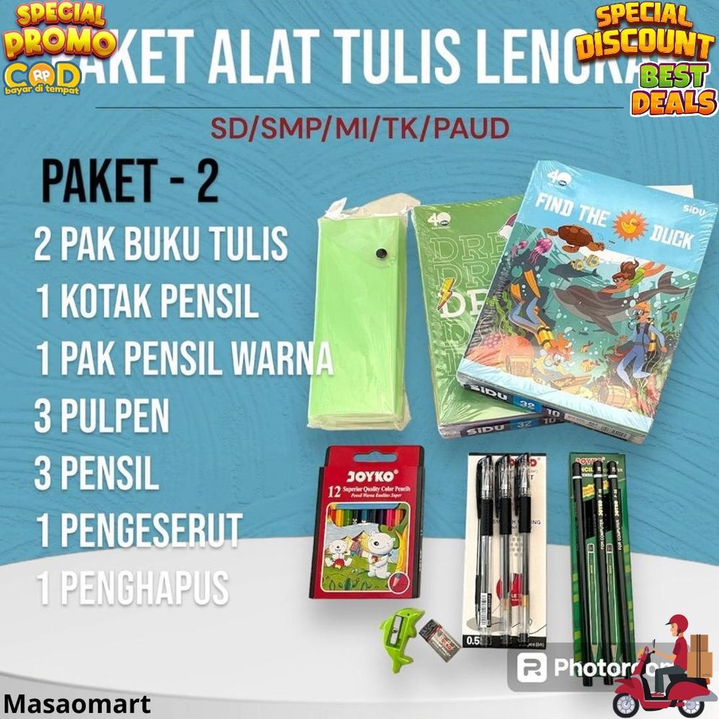 

Paket Atk Lengkap Sd/Smp/Smk/Sma Buku Tulis / Alat Tulis Sekolah D Terlaris