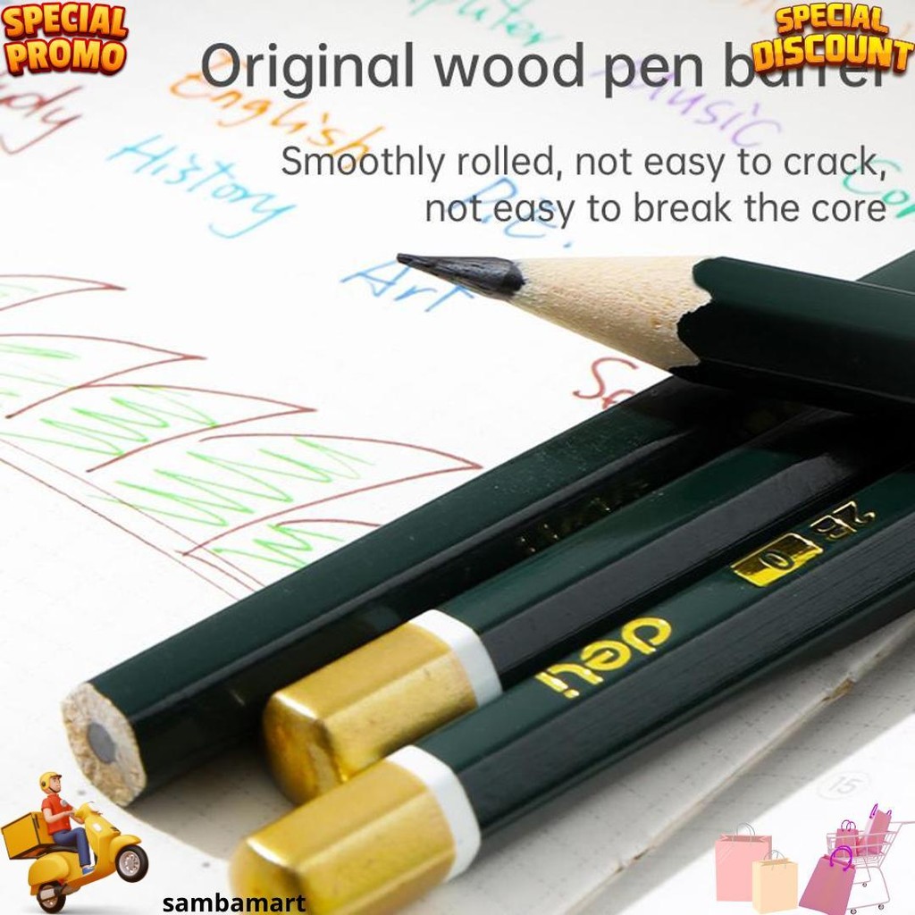 

Deli Graphite Pencil / Pensil Kayu 2B Isi 12 Nyaman Digenggam Ec29 D Promo Puncak