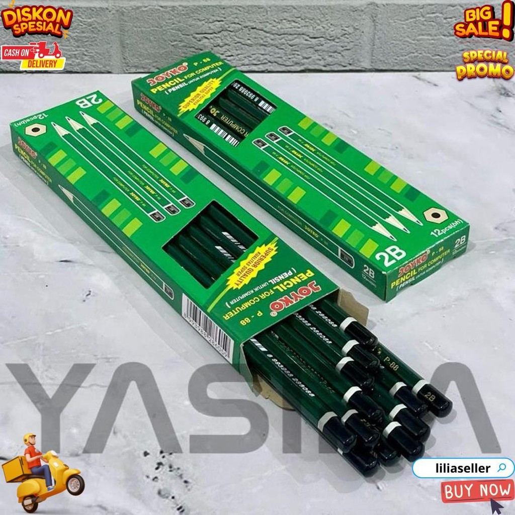 

Satu Lusin 12 Pcs Pensil Raut 2B P-88 Joyko D Sale