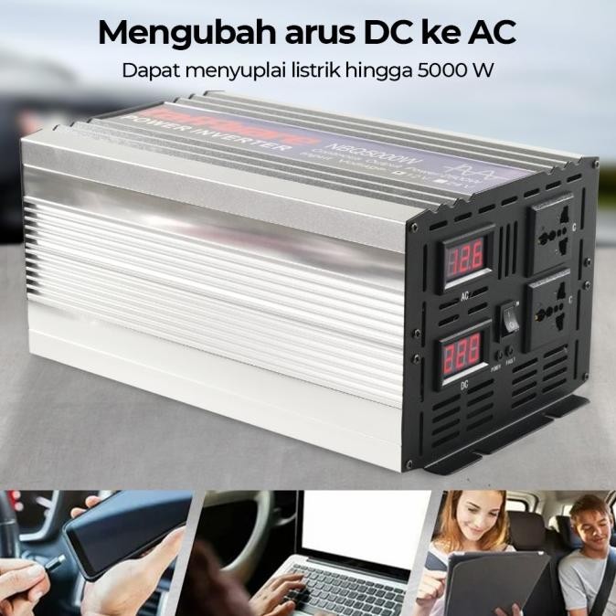 Promo Power Inverter Pure Sine Wave Dc 12V 24V To Ac220V 5000W Psw 5000 Watt