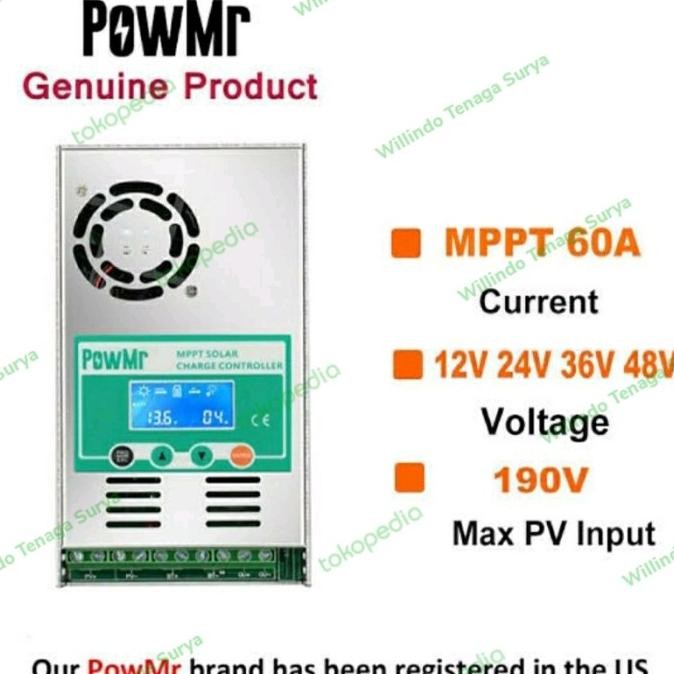 Grosir Powmr Mppt Solar Charge Controller Scc60A 12/24/36/48V
