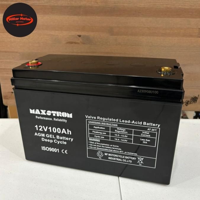 Murah Aki Kering Solar Panel Ups Plts Battery Vrla 12V 100Ah Agm Deep Maxstrom