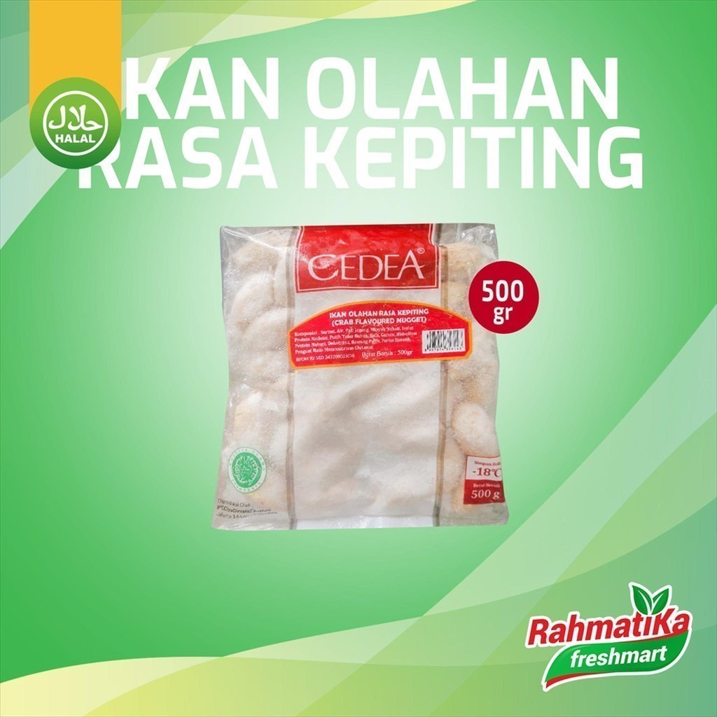 

Cedea Ikan Olahan Rasa Kepiting / Cedea Crab Flavoured Nugget 500 gr