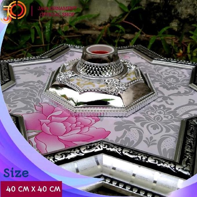 Aksesoris Tempat Lampu Ornament Plafon Pvc Gypsum 40X40 Fitting Lampu Bulat