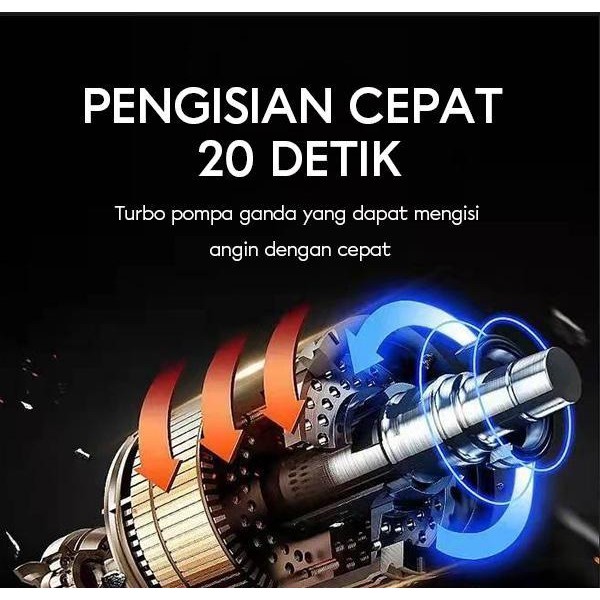(Seruni) Vivan Vti02 Tire Inflator Pompa Ban Elektrik / Portable Pompa Original Dan Terpercaya