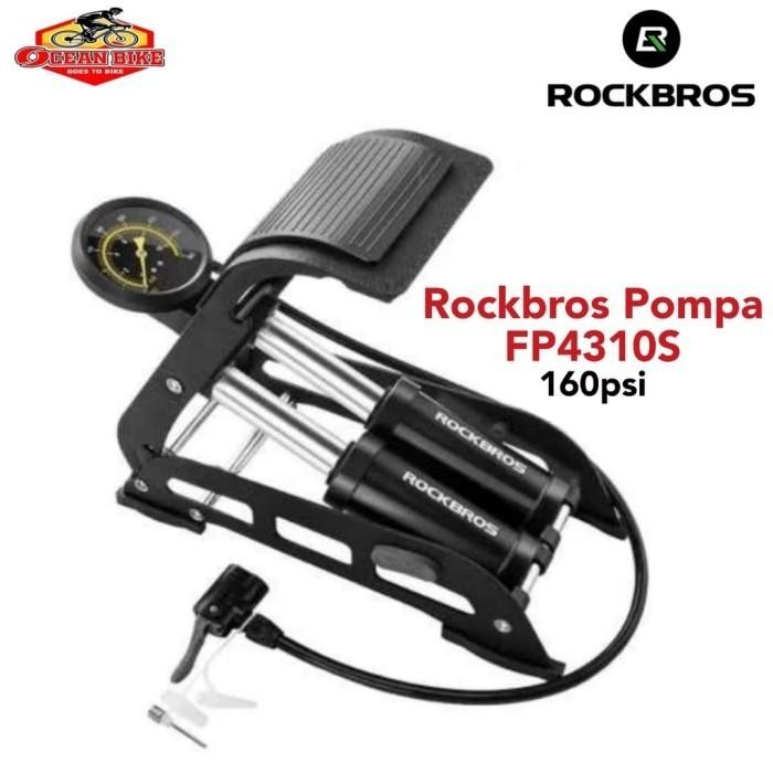Rockbros Pompa Sepeda Motor Injak Ban Sepeda Mobil Bola Portable 160Psi Fp4310S Double Silinder Pump