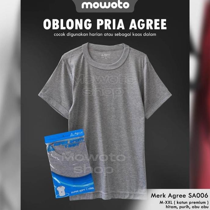 Sale T-Shirt Oblong Kaos Dalam Pria Agree Sa006 / 006 Kaos Oblong Agree Sport O Neck Warna Putih Hit